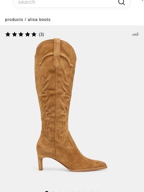 Dolce Vita Tan Suede Knee-High Heeled Boot
